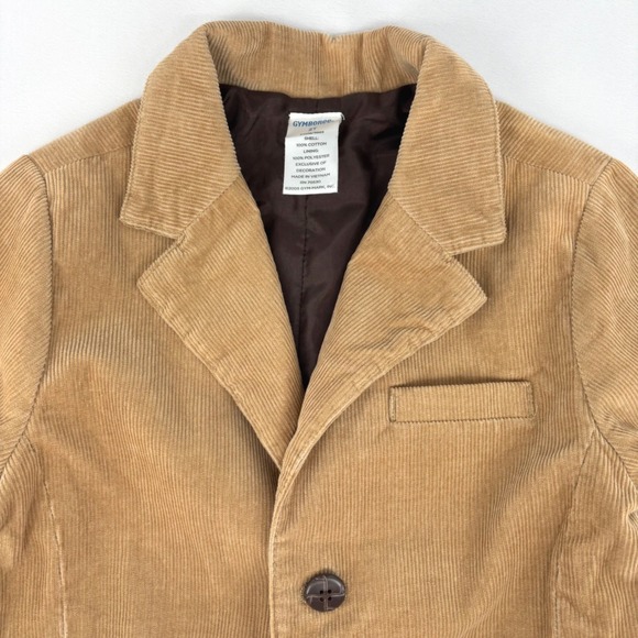 Vintage 00s Gymboree Boys Corduroy Blazer Jacket Elbow Patches Tan Size 2T - Picture 2 of 9